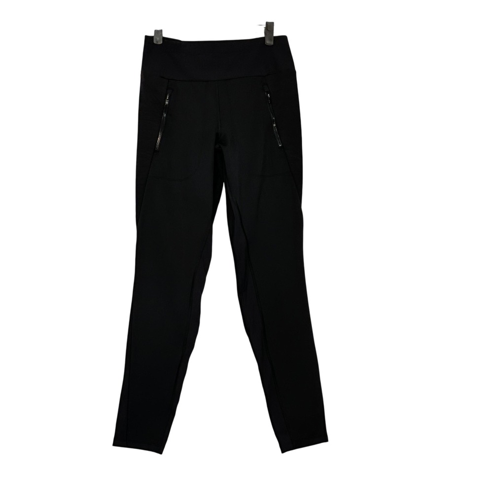 Athleta Leggings Womens Small Black Peak Hybrid‎ Fleece Tight Zipper Pockets
